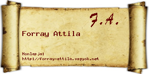 Forray Attila névjegykártya
