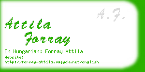 attila forray business card